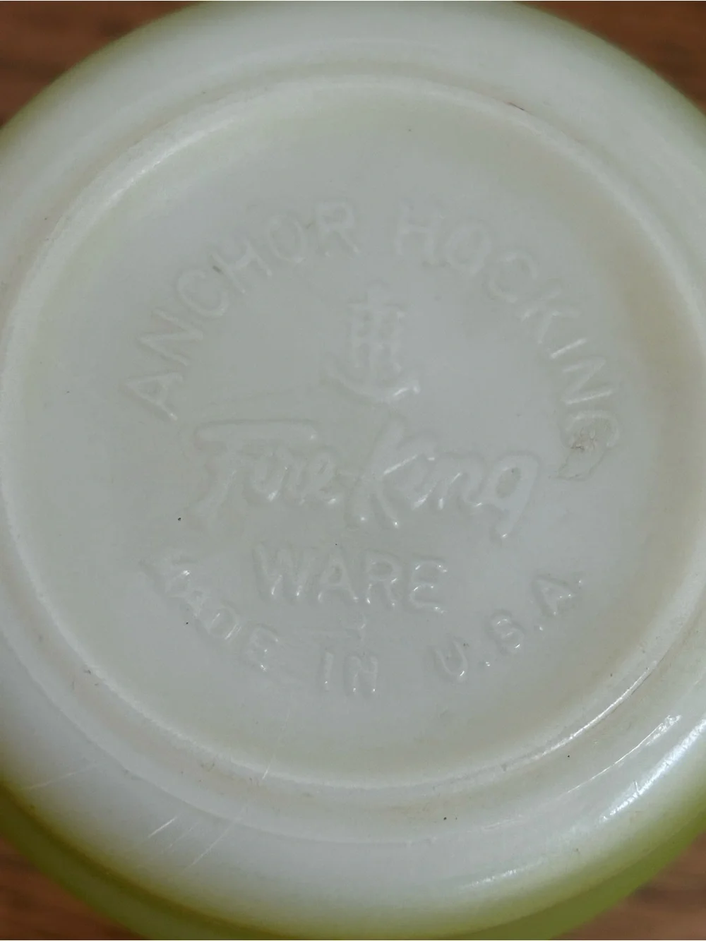 VTG Anchor Hocking Fire King Milk Glass Stackable Mugs Orange Lime Green Yellow